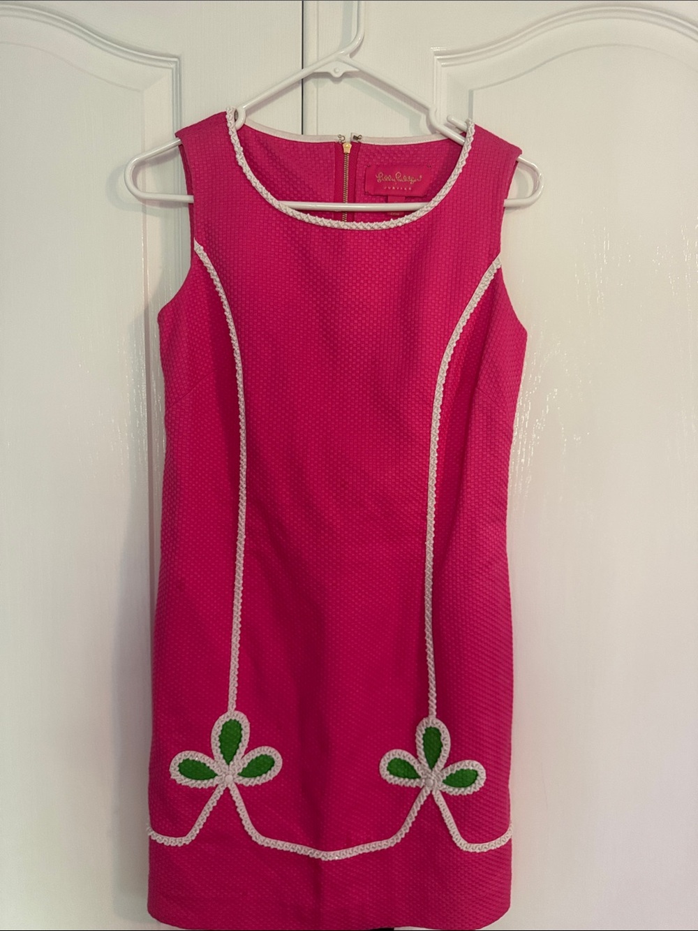 Lilly Pulitzer Pink Sleeveless Shift Dress with Embroidered Trim Size 0